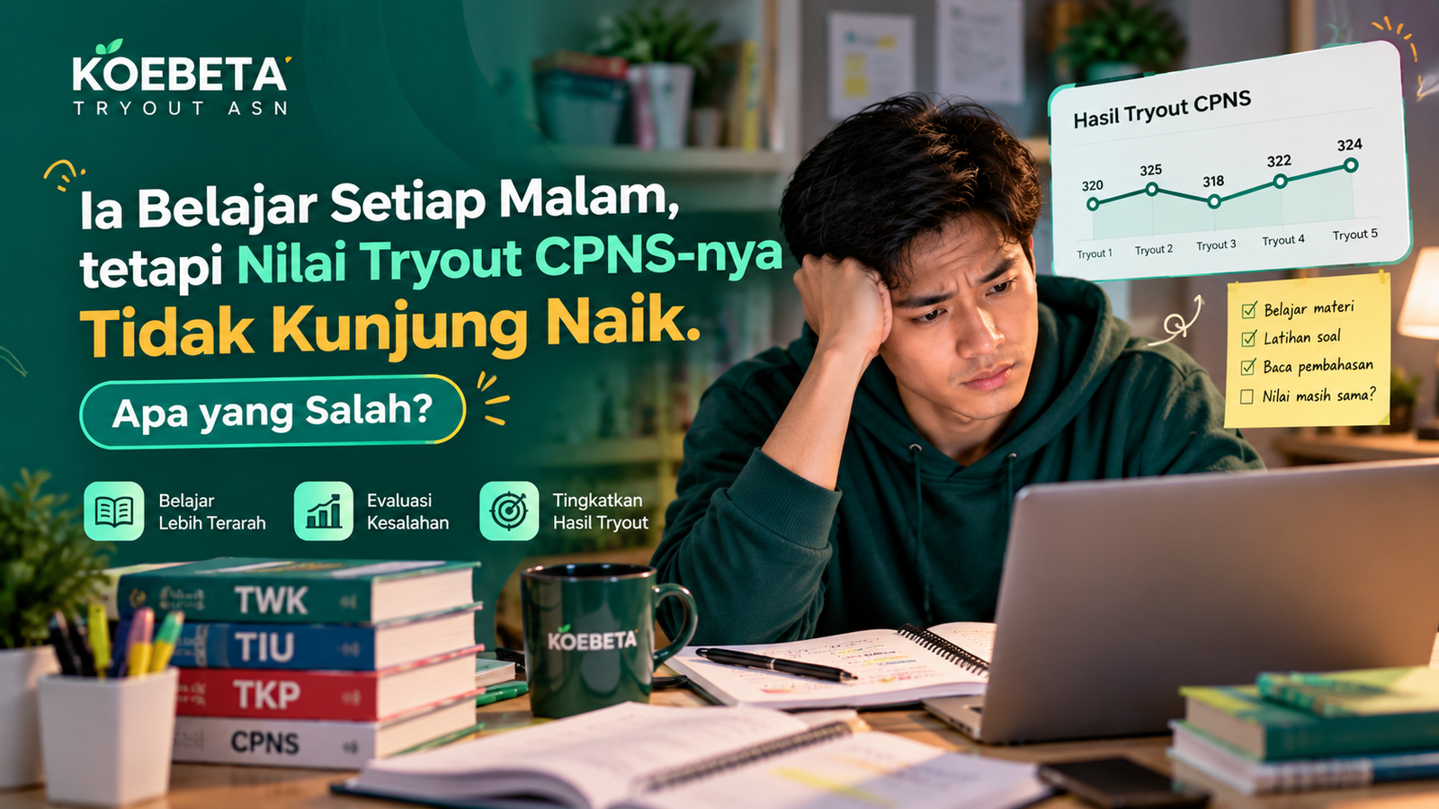 Ia Belajar Setiap Malam, tetapi Nilai Tryout CPNS Tidak Naik? Ini Solusinya